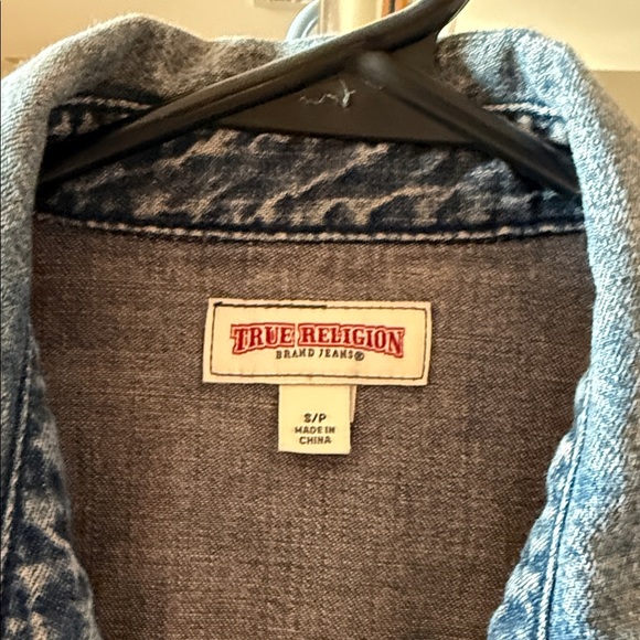 True Religion Faded Blue Denim Shirt - Picture 2 of 3